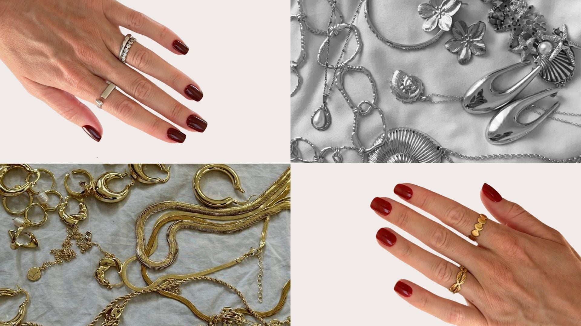 Quale colore di unghie si abbina ai gioielli in oro – e quale all'argento?