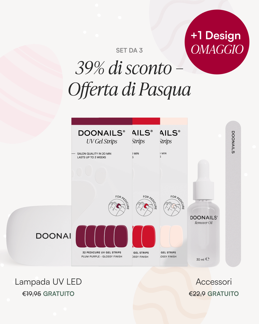 Kit Iniziale Pasqua - Strisce in Gel Pedicuredoonails