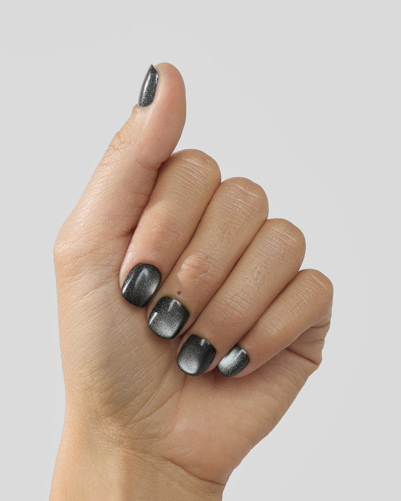 Edizione Limitata Black Cat Eye Ultra Short Quadrate Press Ons in Soft Gel