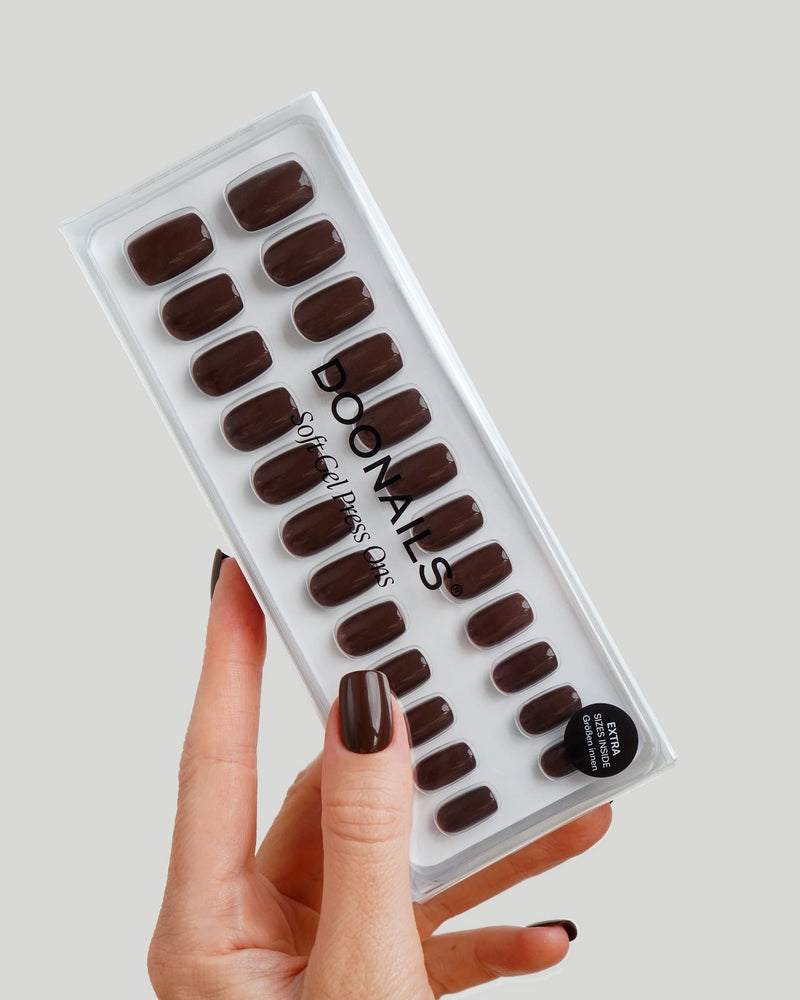 Cafe Noir Corte Quadrate Press Ons in Soft Gel