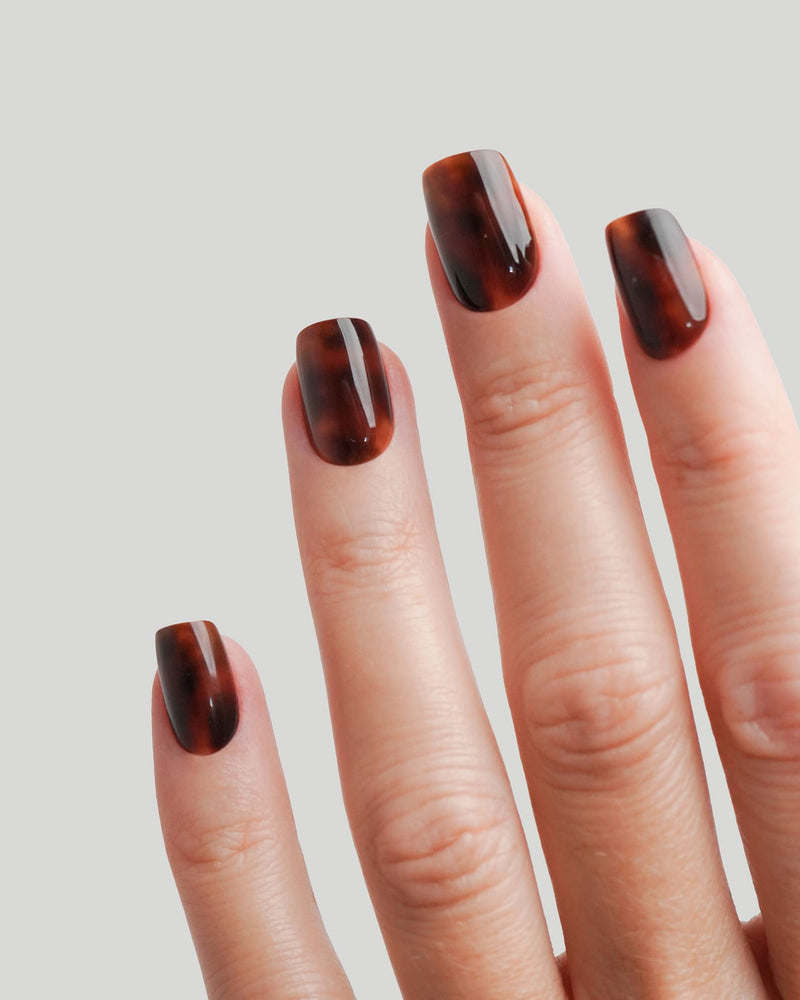 Mosaic Amber Corte Quadrate Press Ons in Soft Gel