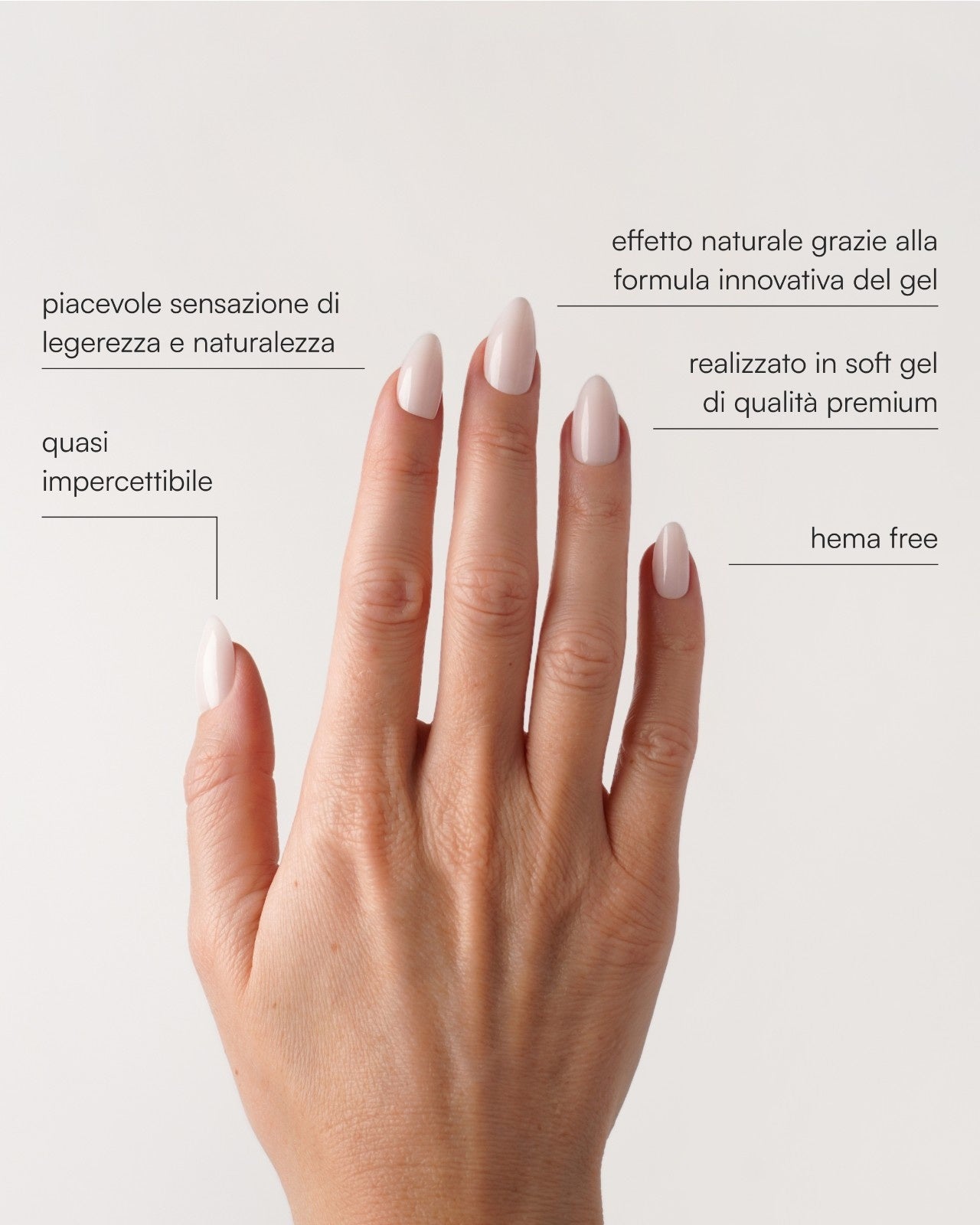 Press Ons in Soft Gel Pillow Talk Mandorla Corte - Doonails Italy