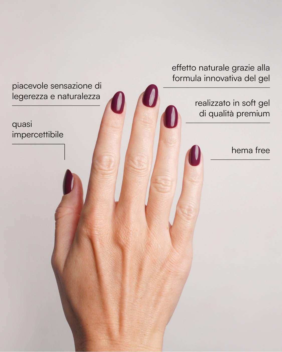 Press Ons in Soft Gel Into You Rotonde Corte - Doonails Italy