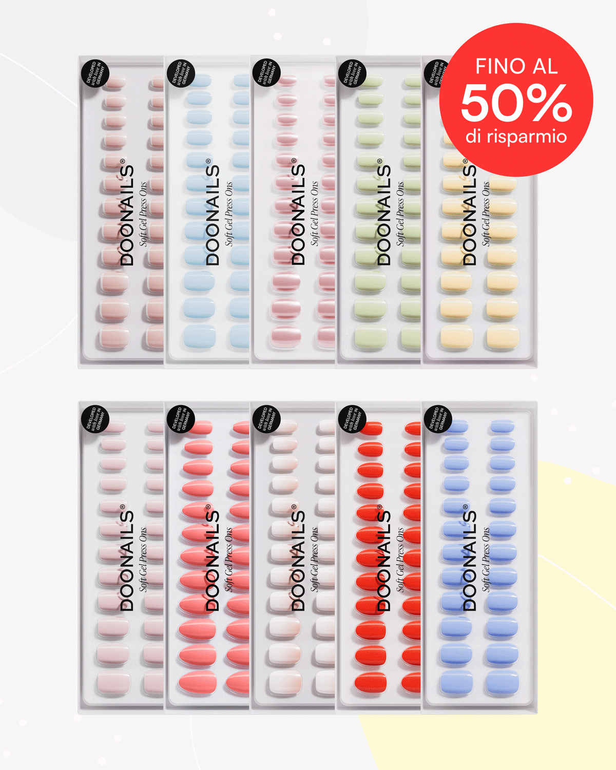 Pacchetto Mix & Match Ricarica - Press Ons in Soft Geldoonails