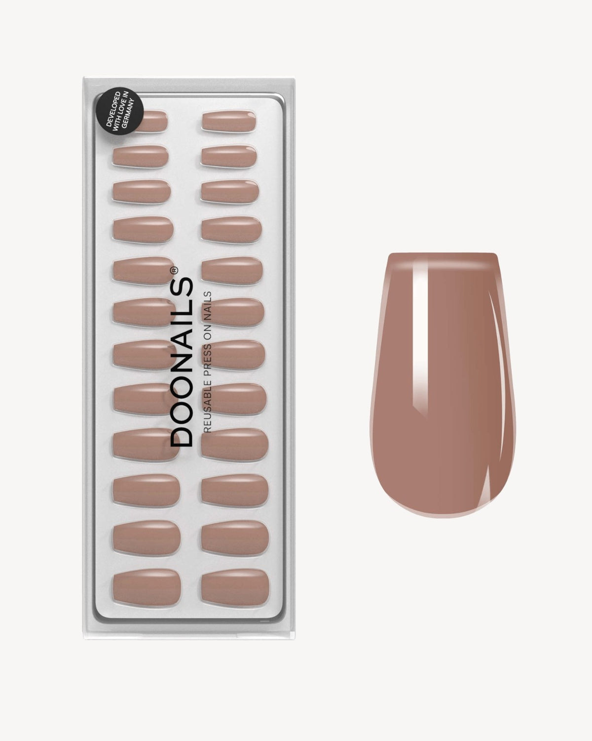 Press Ons in Soft Gel Espresso Coffin Corte - Doonails Italydoonails
