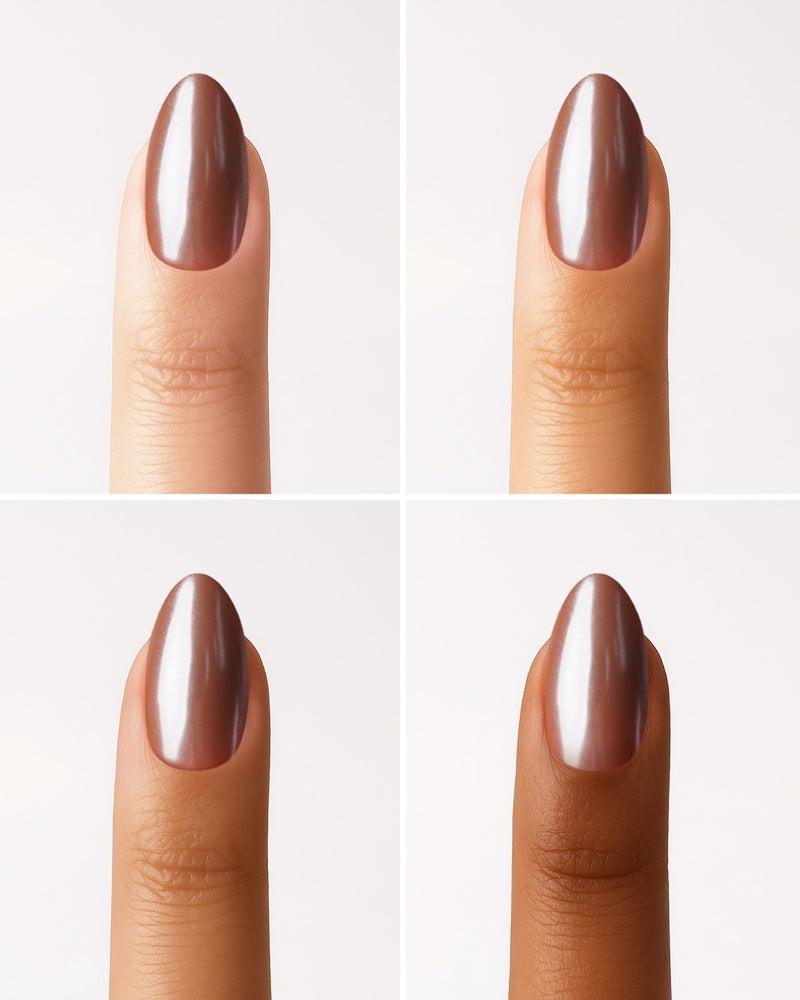 Press Ons in Soft Gel Glazed Chocolate Mandorla Corte - Doonails Italy