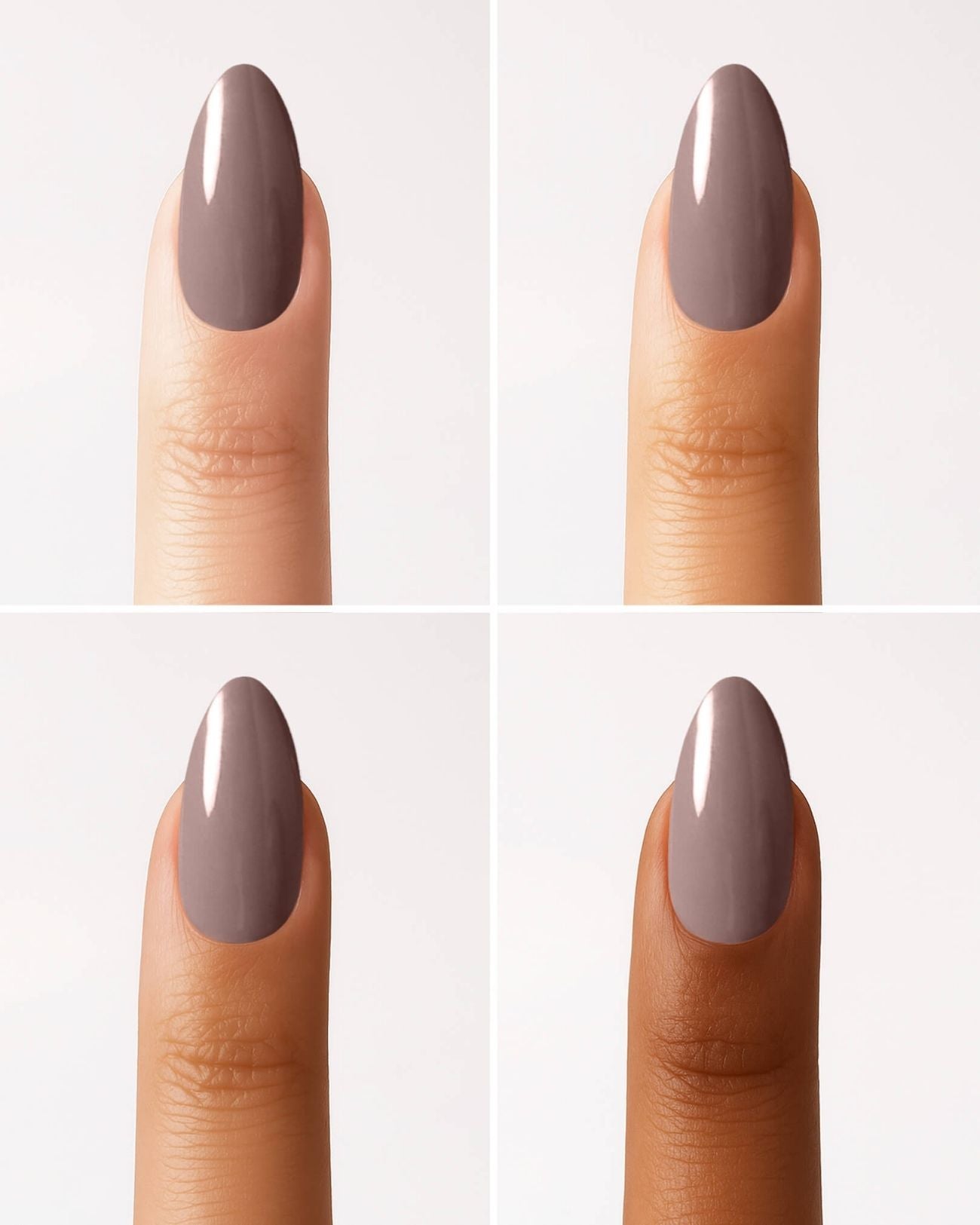 Press Ons in Soft Gel Silent Night Mauve Mandorla Medie