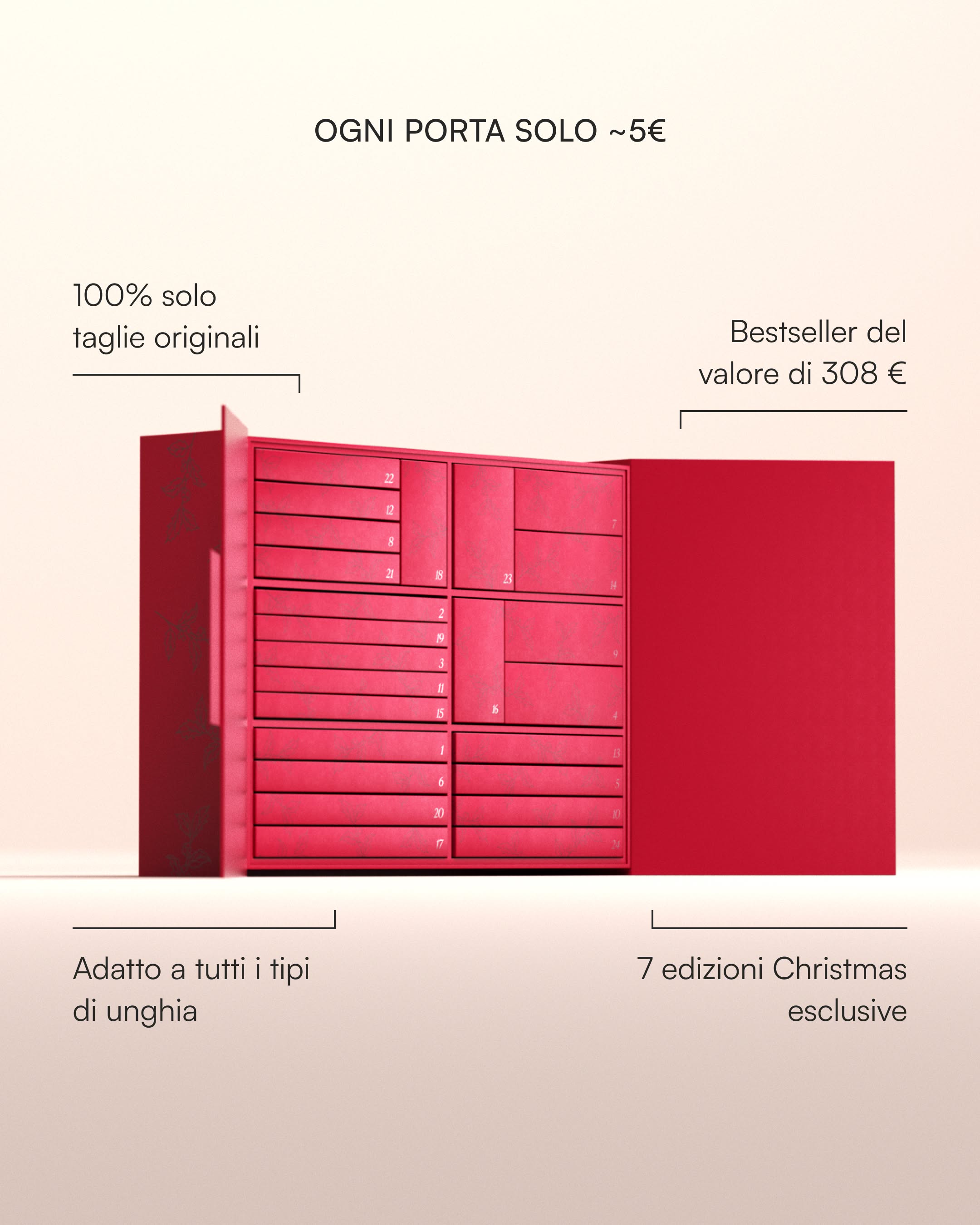 Calendario dell'Avvento Press Ons in Soft Gel
