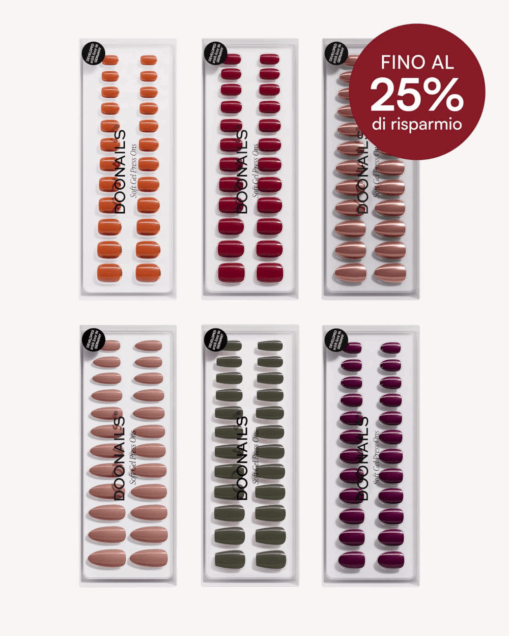 Pacchetto risparmio colori - Press Ons in Soft Geldoonails