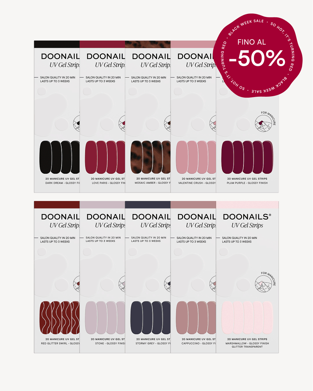 Pacchetto risparmio colori - Strisce in geldoonails