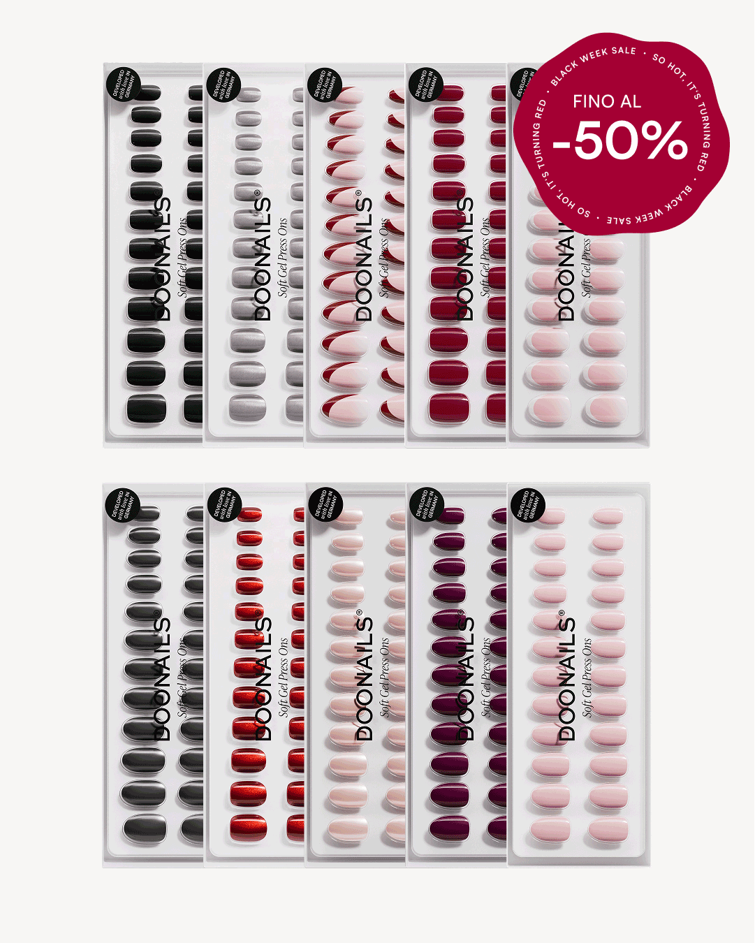 Pacchetto risparmio colori - Press Ons in Soft Gel