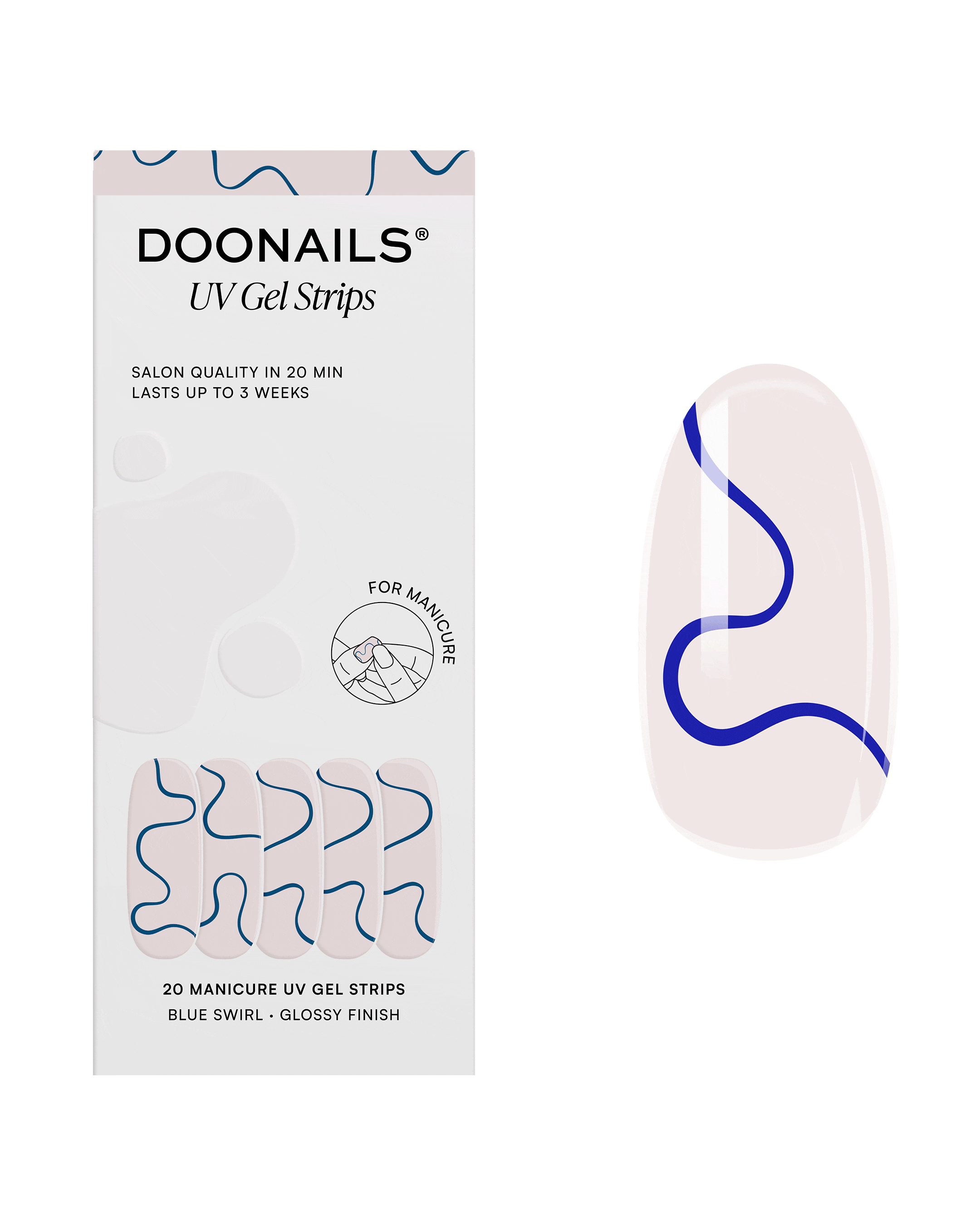 Blue Swirls Strisce in Gel