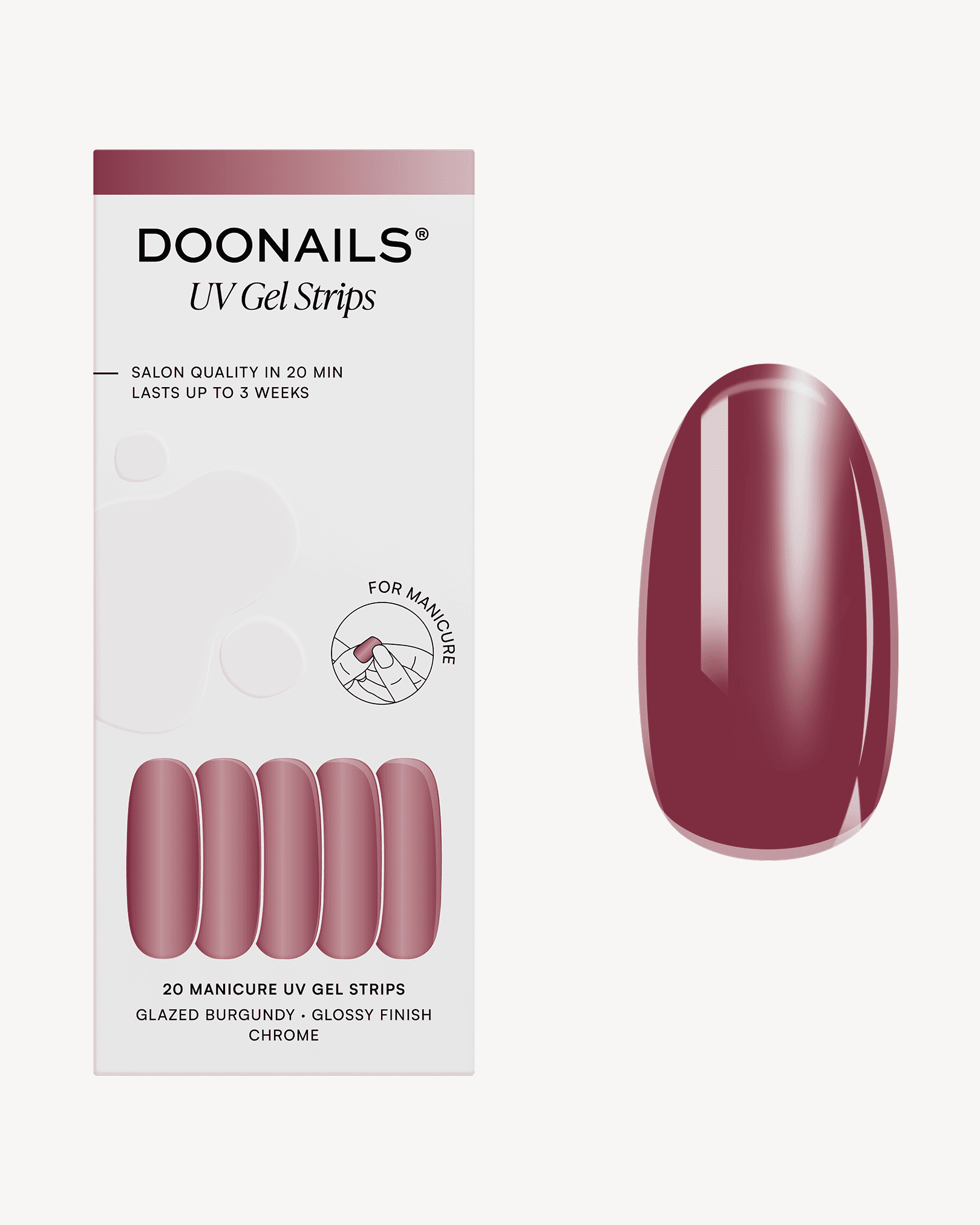 Glazed Burgundy Strisce in Gel UV