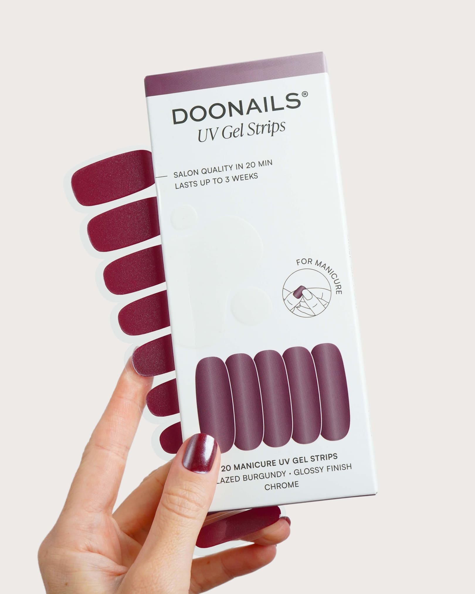 Glazed Burgundy Strisce in Gel UV