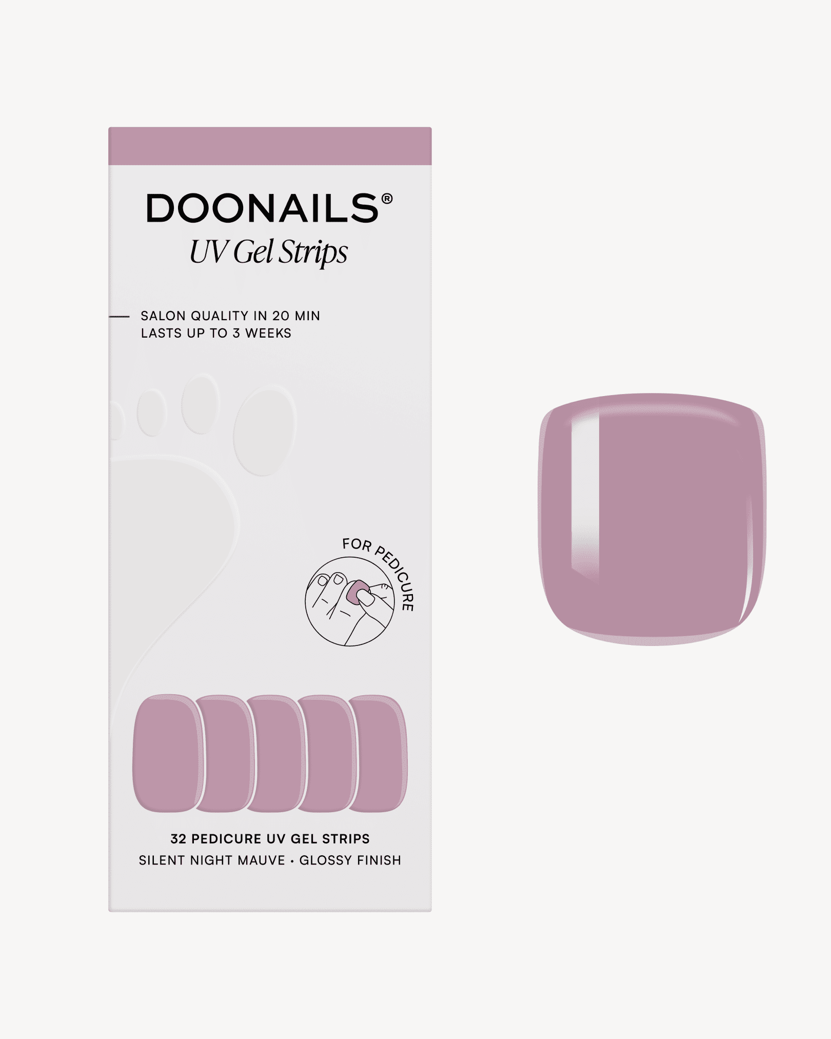 Silent Night Mauve Pedicure Strisce in Gel