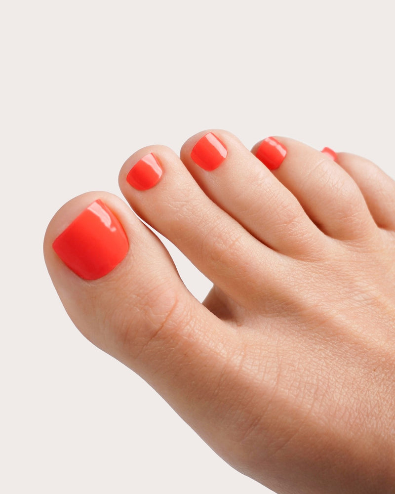 Sunset Coral Pedicure Strisce in gel - Doonails Italy