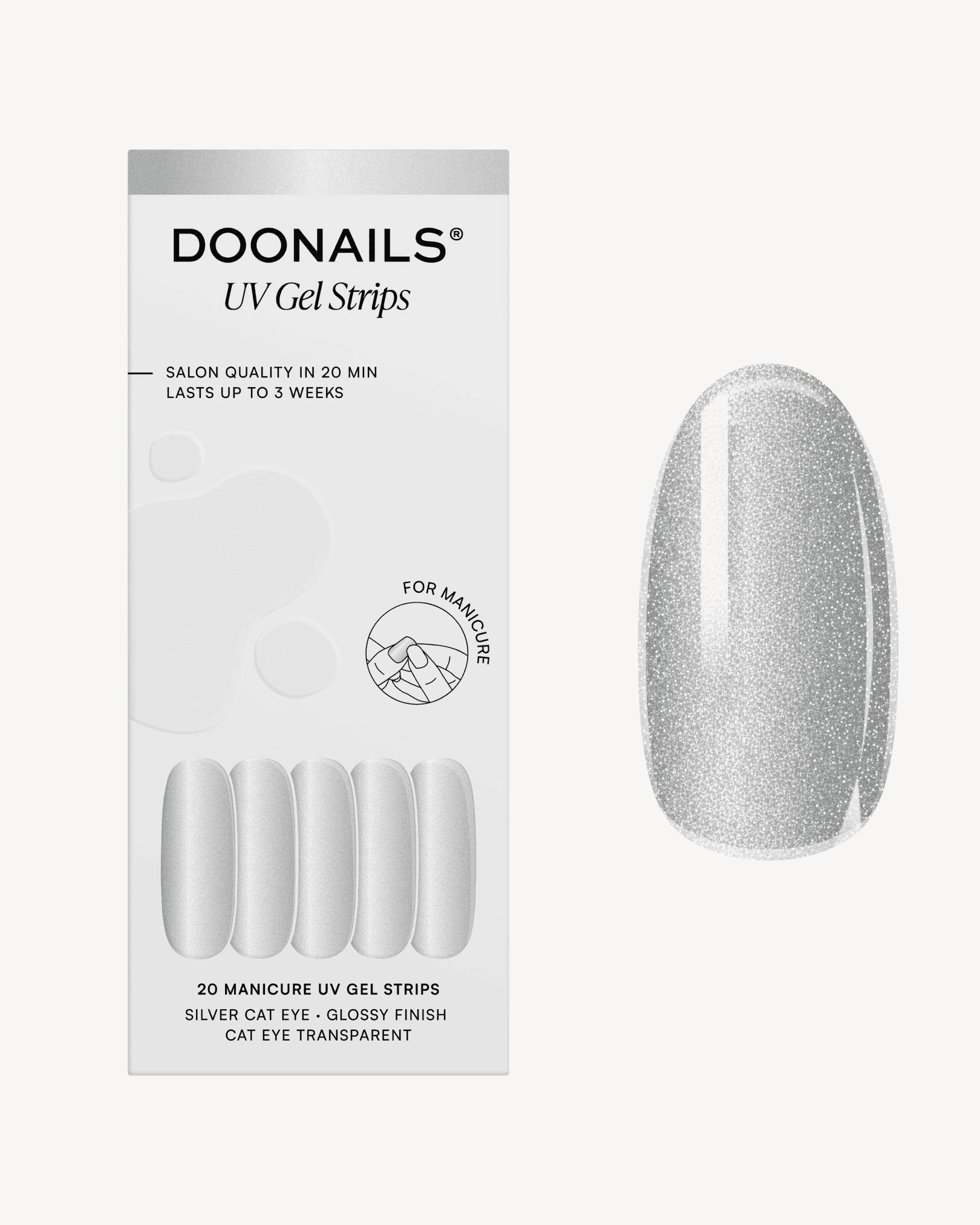 Silver Cat Eye Strisce in Gel