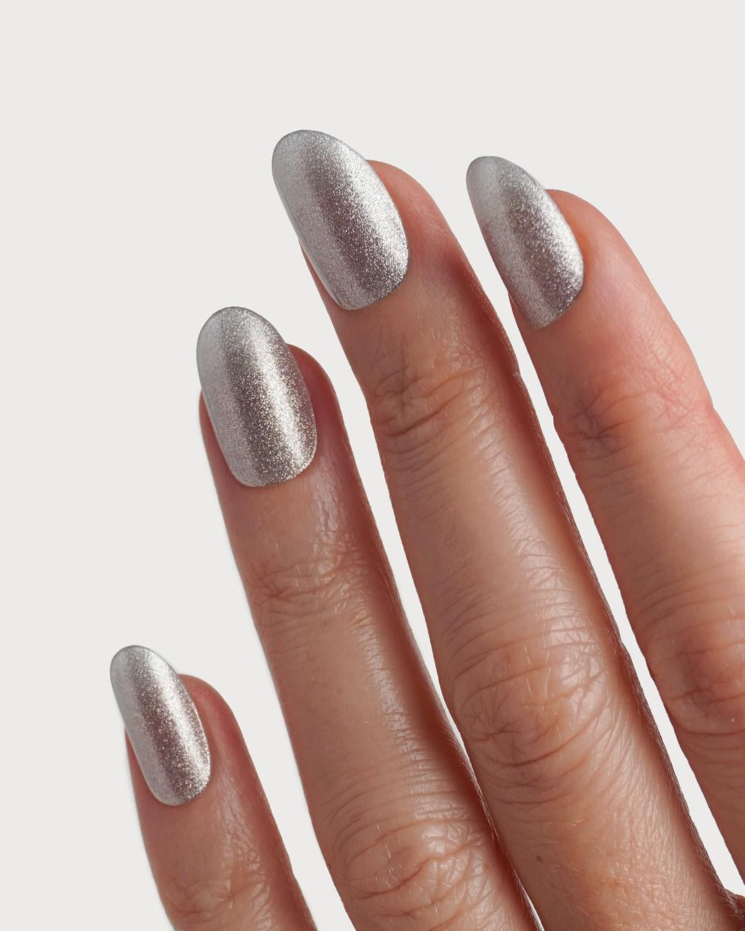 Silver Shimmer Strisce in Gel UV