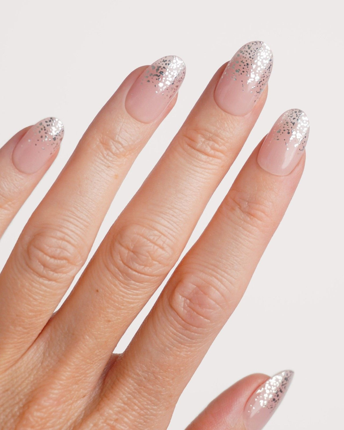 Silver Glitter Ombre Strisce in Gel UV