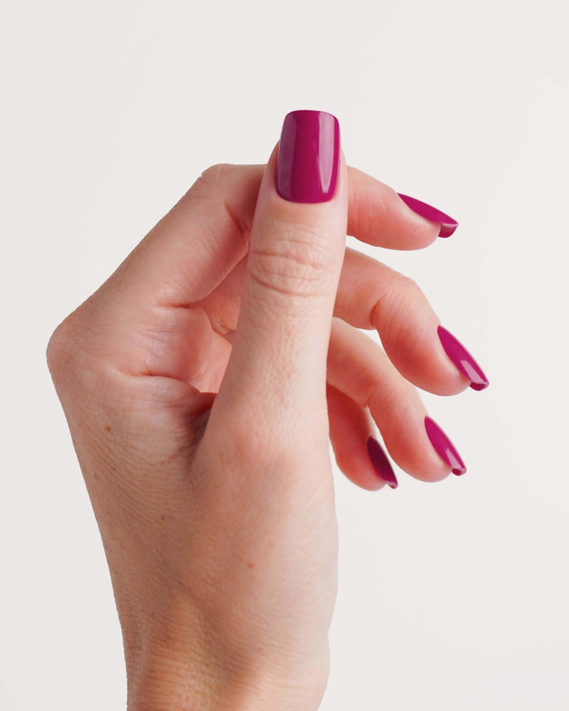Press Ons in Soft Gel Acai Berry Quadrate Corte - Doonails Italy