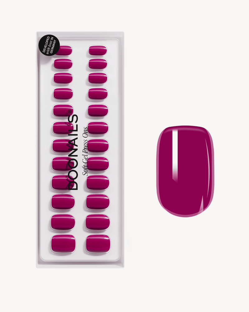 Press Ons in Soft Gel Acai Berry Quadrate Corte - Doonails Italy