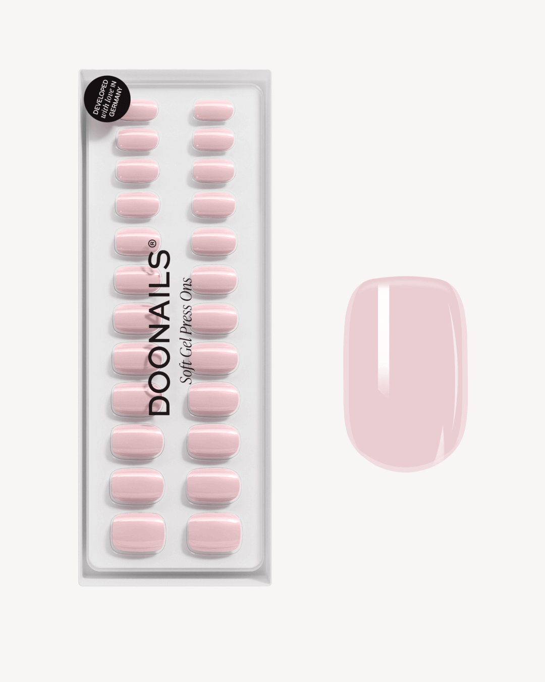 Press Ons in Soft Gel Ballerina Quadrate Corte