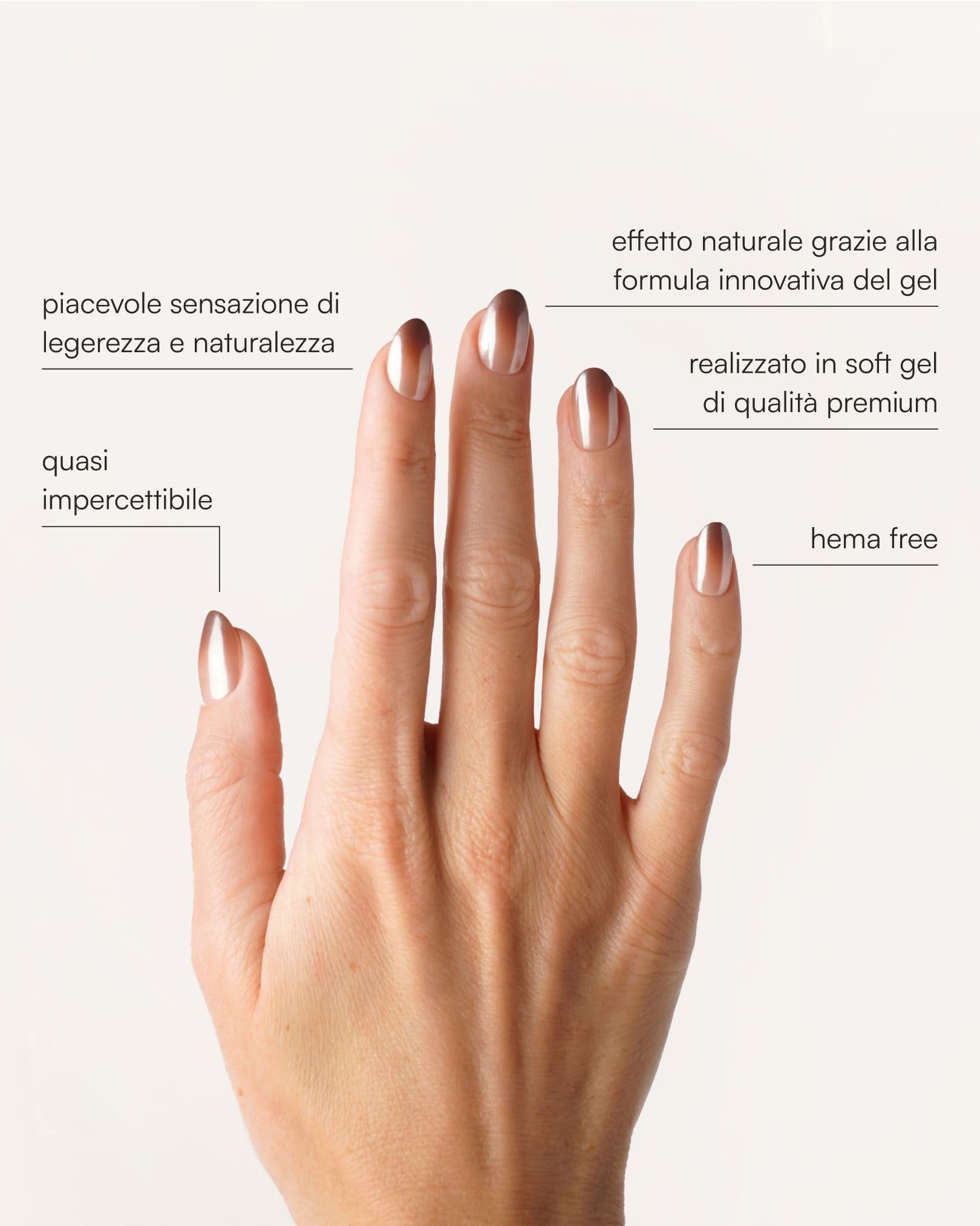 Press Ons in Soft Gel Brownie Rotondo Corte - Doonails Italy