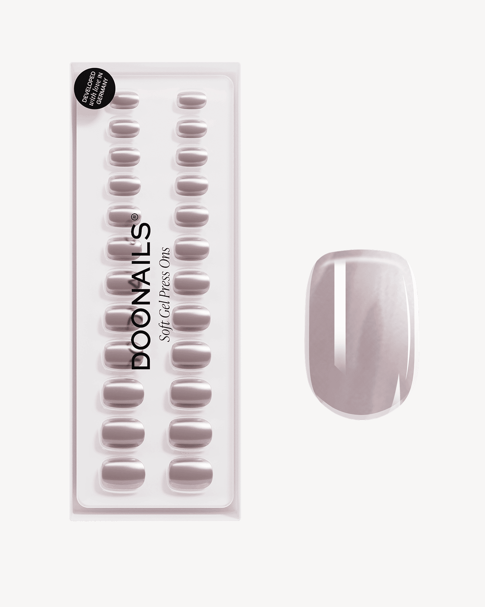 Cashmere Glow Extra Corte Quadrate Press Ons in Soft Gel