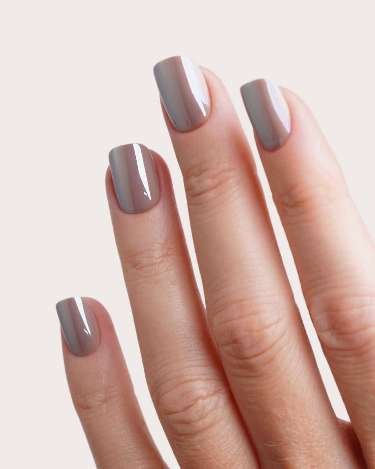 Cashmere Glow Extra Corte Quadrate Press Ons in Soft Gel