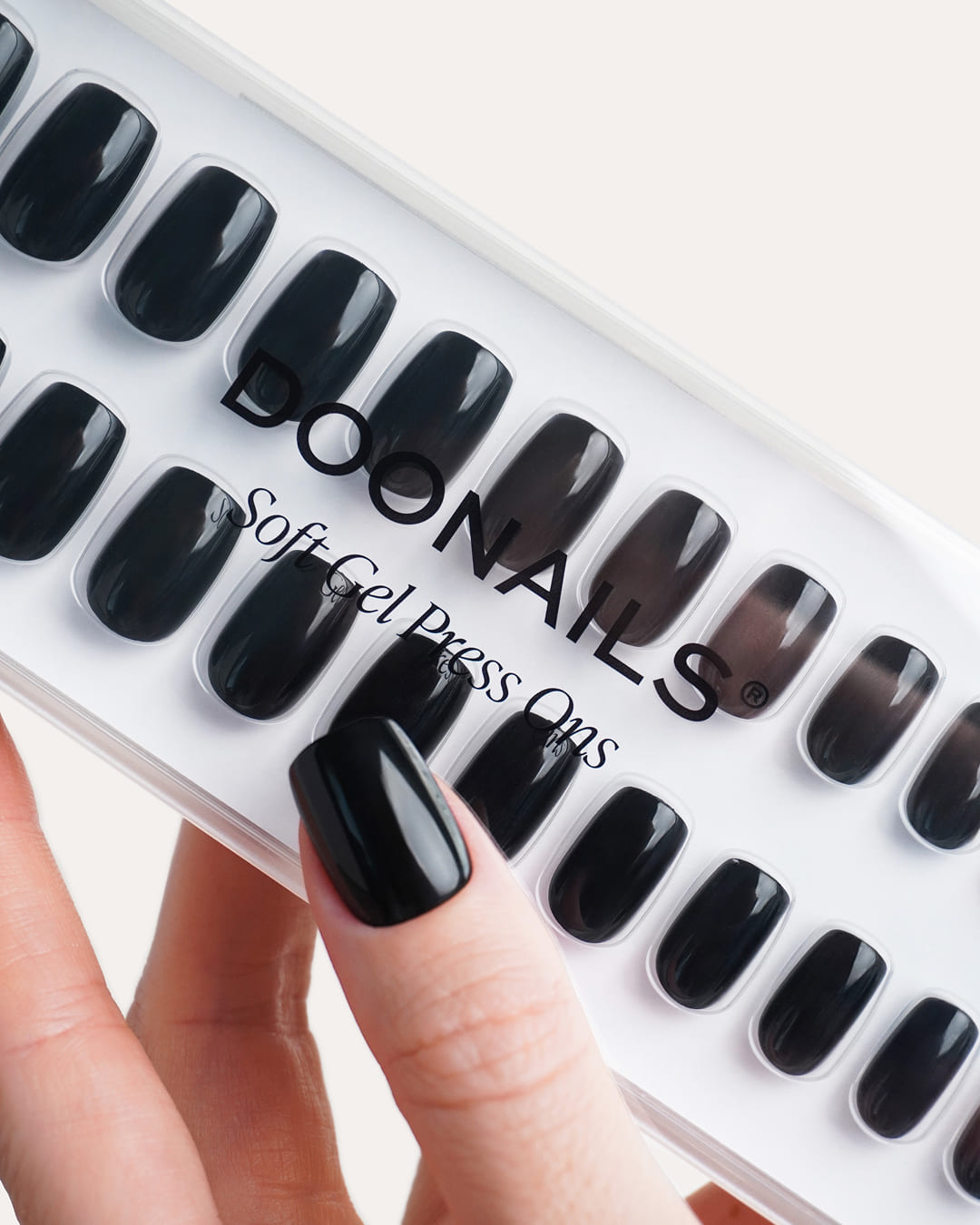 Soft Gel Press Ons Dark Dream Short Square