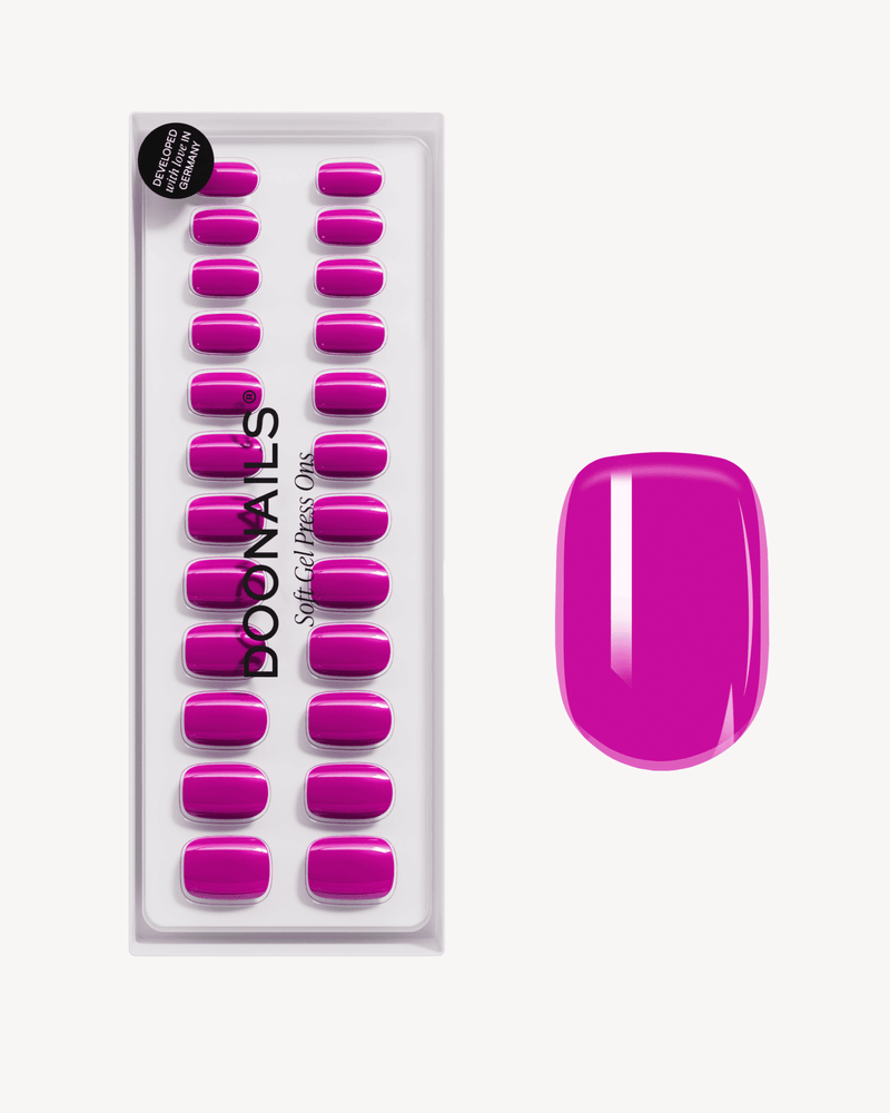 Press Ons in Soft Gel Dragonfruit Quadrate Extra Corte - Doonails Italy