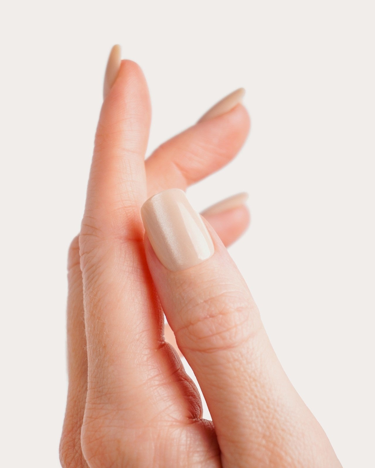 Press Ons in Soft Gel Glass Nude Cat Eye Quadrate Corte