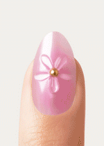 Glazed Pink Lotus Corte Mandorla Press Ons in Soft Gel