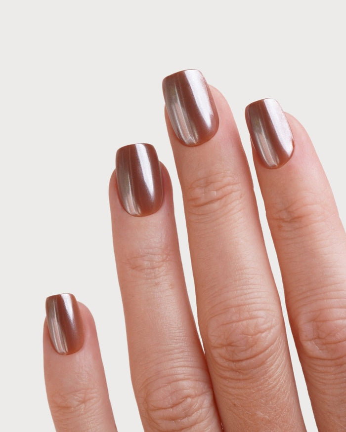 Glazed Chocolate Corte Quadrate Press Ons in Soft Gel