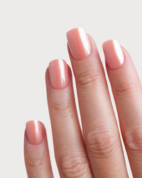 Glazed Peach Extra Corte Quadrate Press Ons in Soft Gel