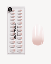 Glazed Babyboomer Medie Rotonde Press Ons in Soft Geldoonails