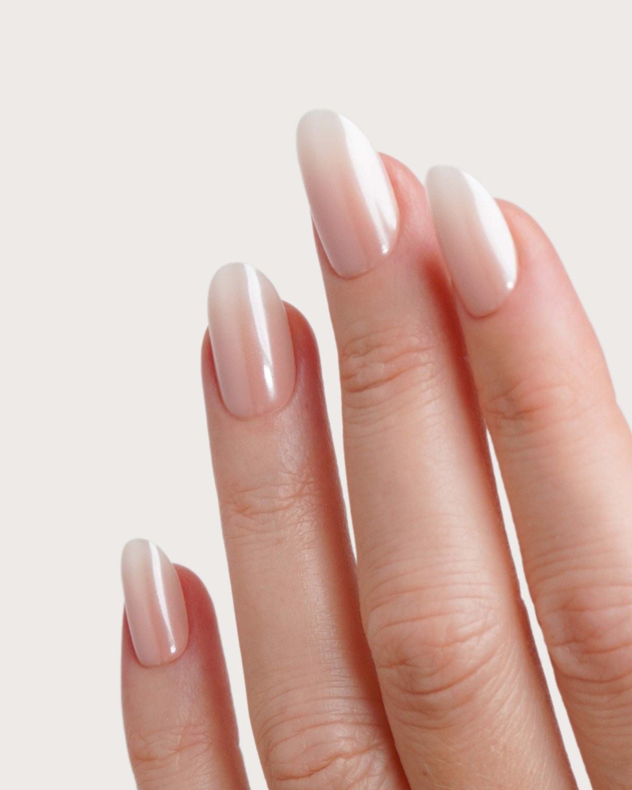 Glazed Babyboomer Medie Rotonde Press Ons in Soft Gel