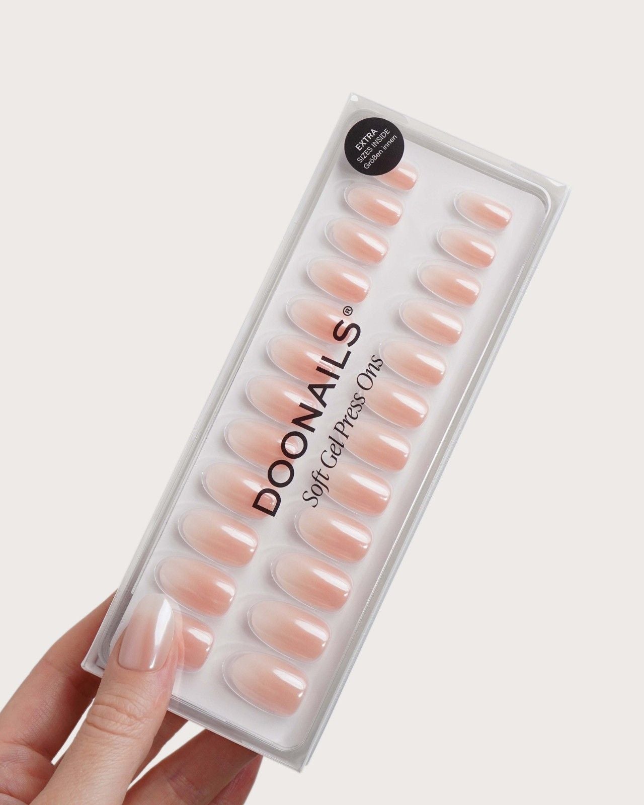 Glazed Babyboomer Medie Rotonde Press Ons in Soft Gel