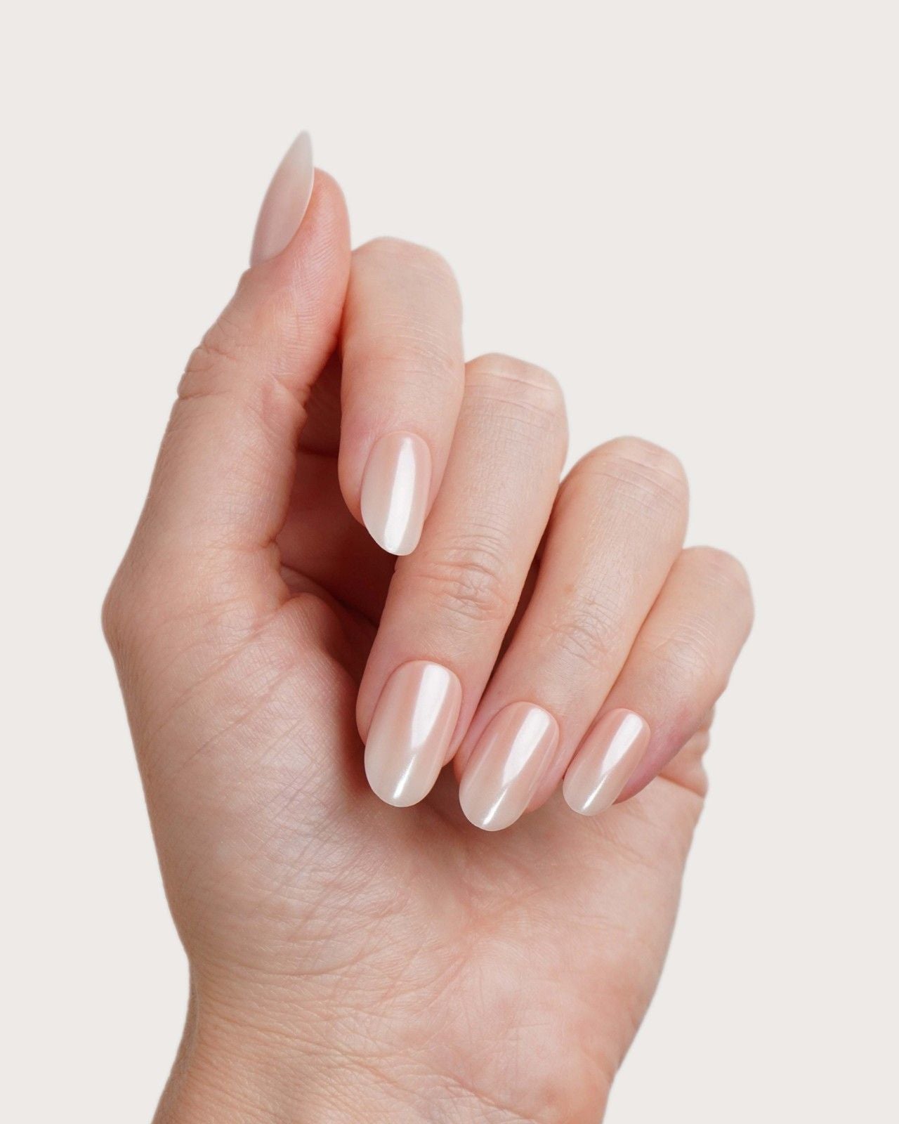 Glazed Babyboomer Medie Rotonde Press Ons in Soft Gel