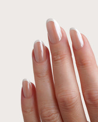 Glazed French Medie Rotonde Press Ons in Soft Gel