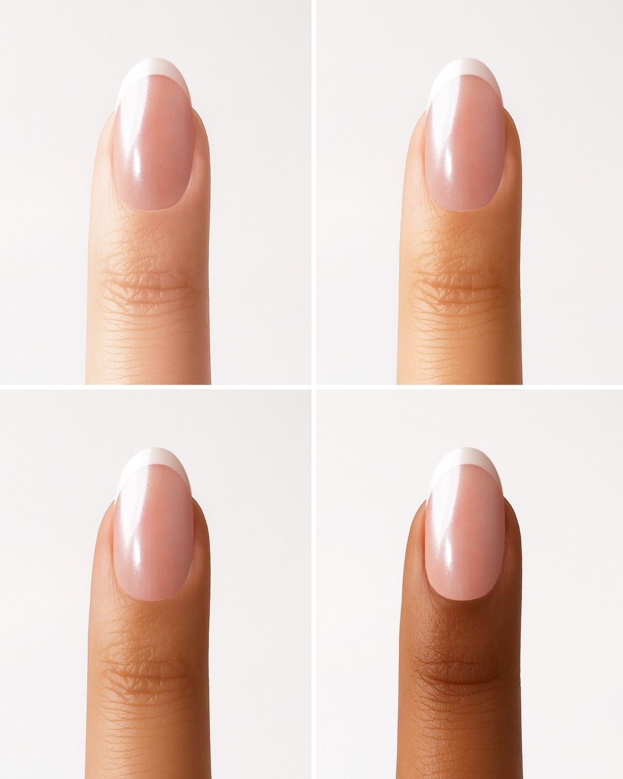 Glazed French Medie Rotonde Press Ons in Soft Gel