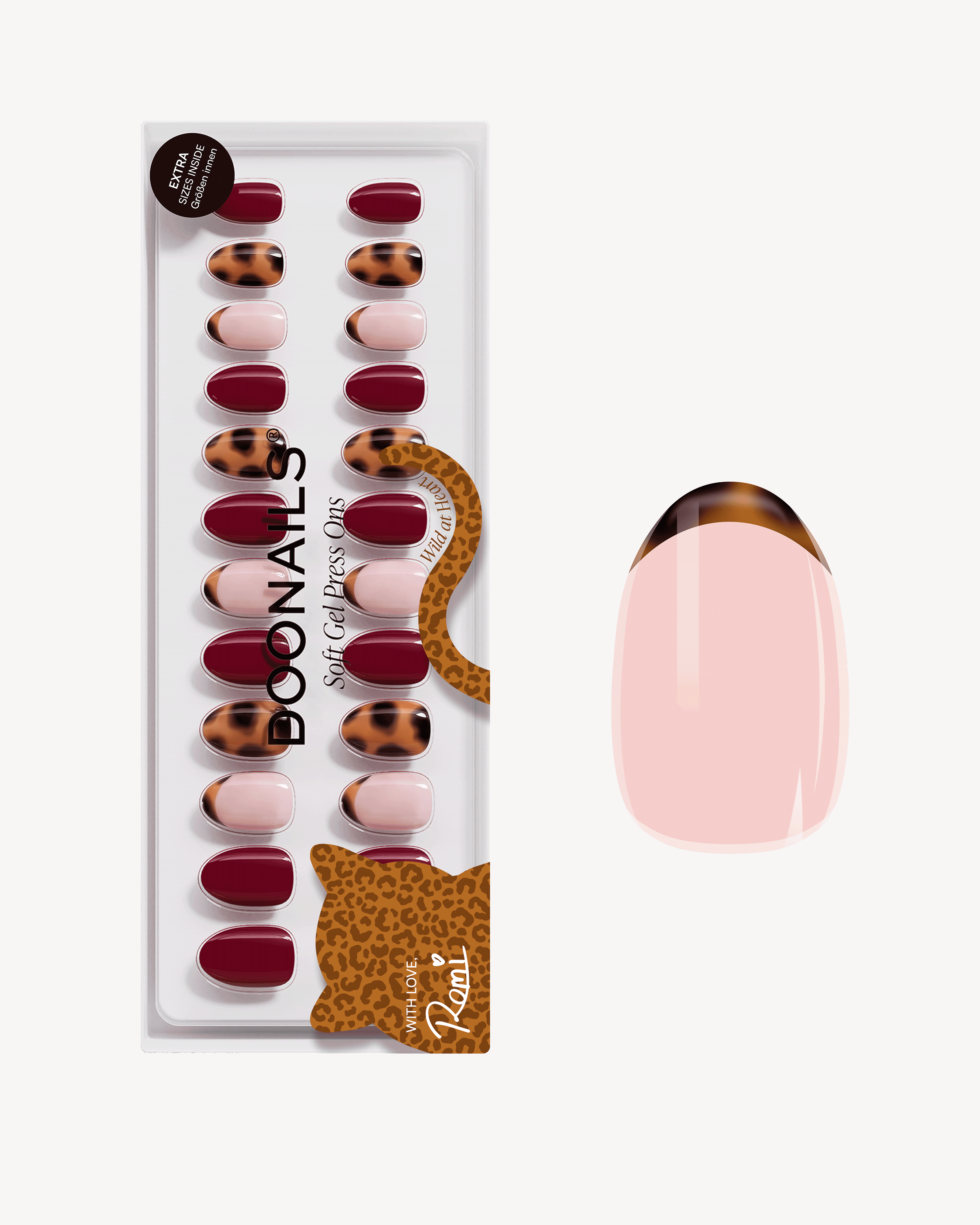 Leo Love Corte Rotonde Press Ons in Soft Gel