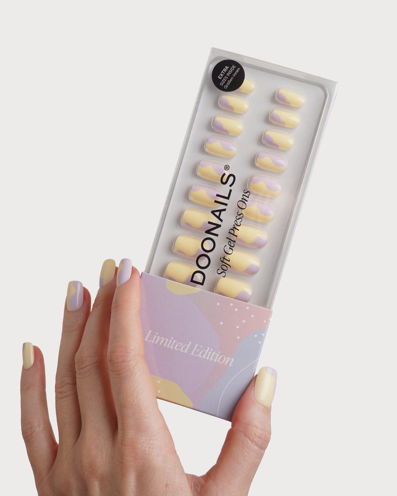 Edizione Limitata Pastel Pop Corte Quadrate Press Ons in Soft Gel