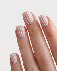 Edizione Limitata Strawberry Stripes Extra Corte Quadrate Press Ons in Soft Gel