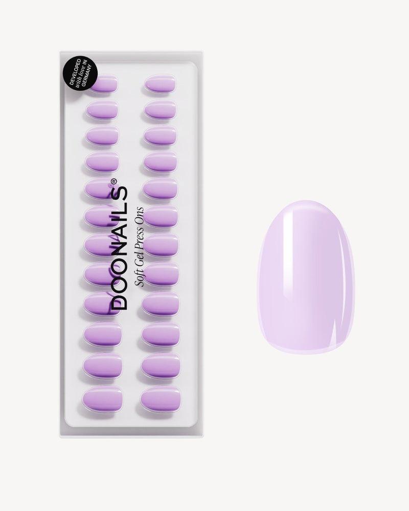Press Ons in Soft Gel Lavender Mist Rotonde Medie - Doonails Italy