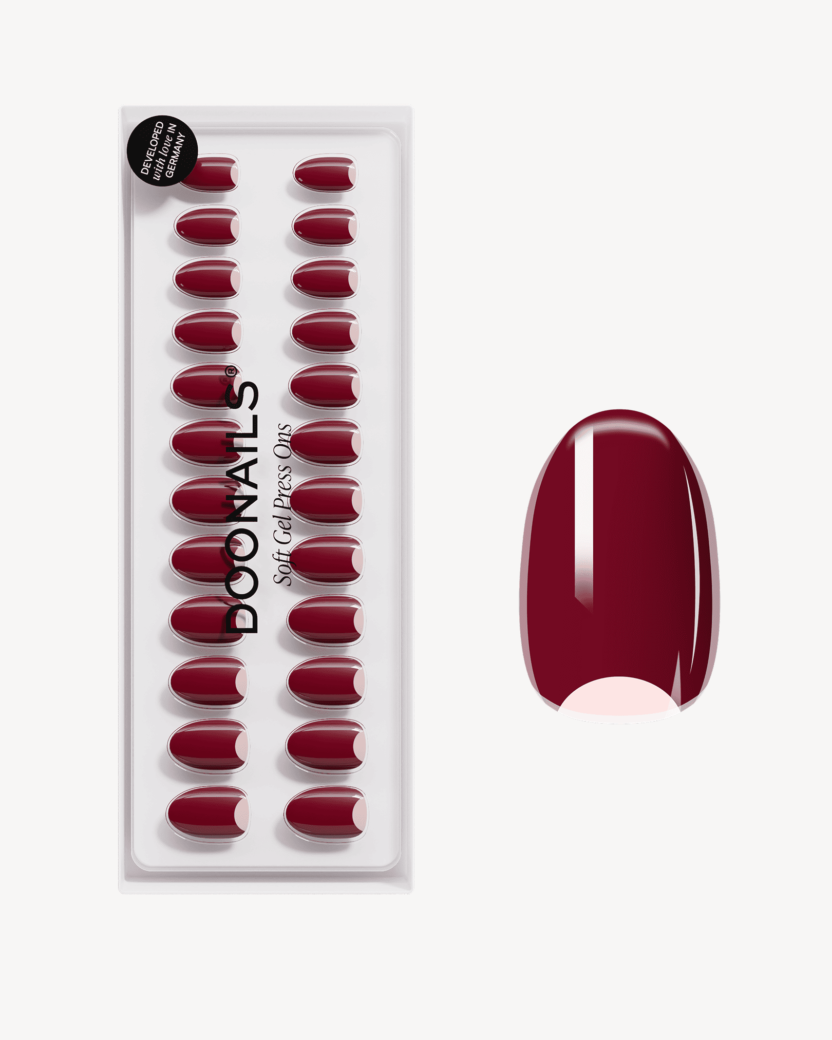Mademoiselle Bordeaux Corte Rotonde Press Ons in Soft Gel