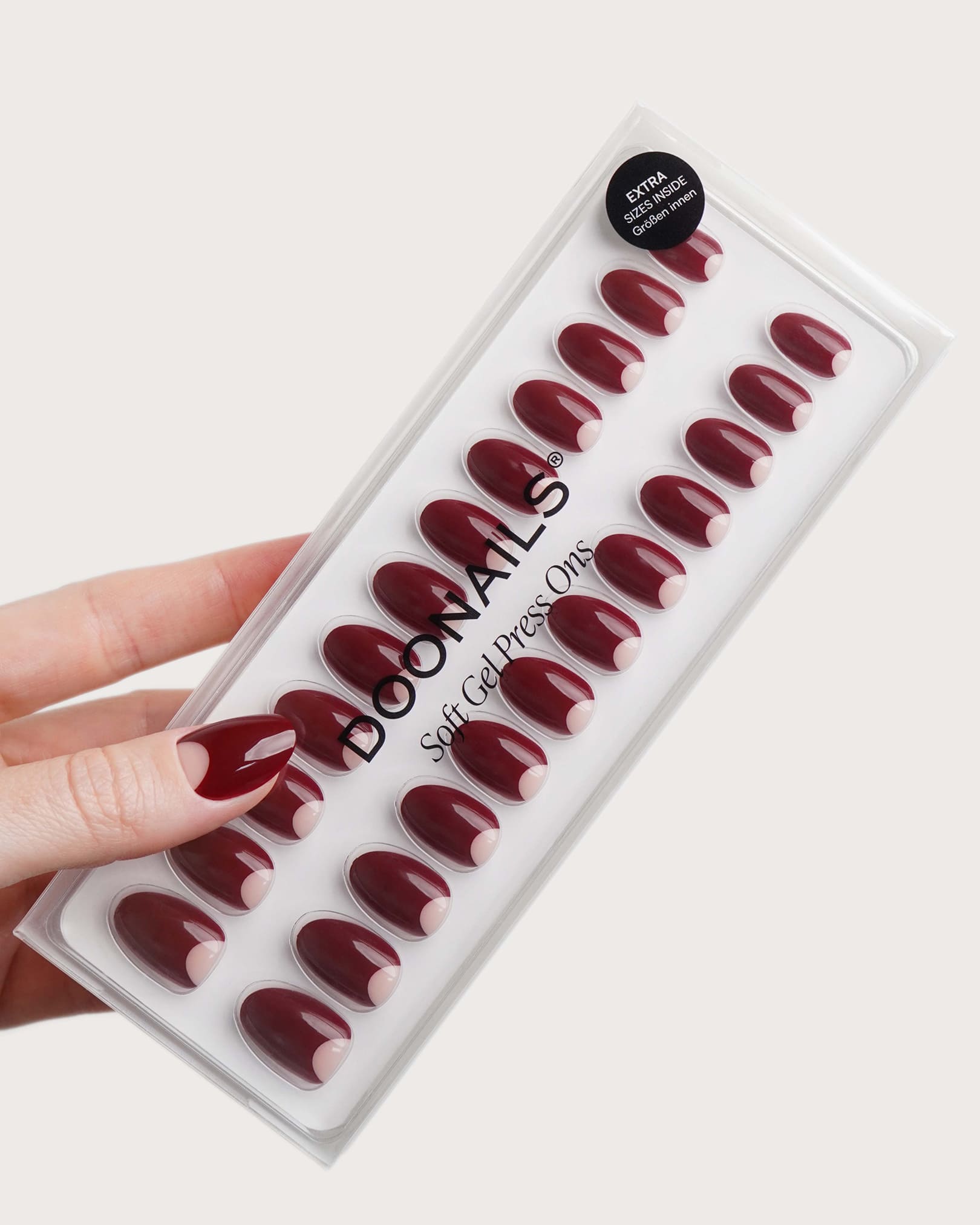 Mademoiselle Bordeaux Corte Rotonde Press Ons in Soft Gel