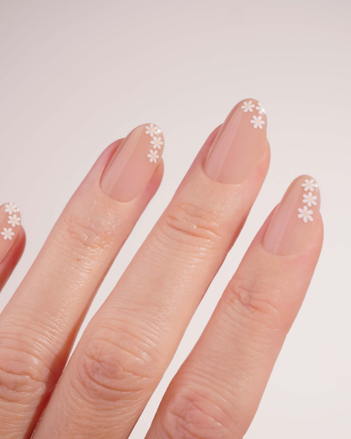 Flower Power Medie Rotonde Press Ons in Soft Gel