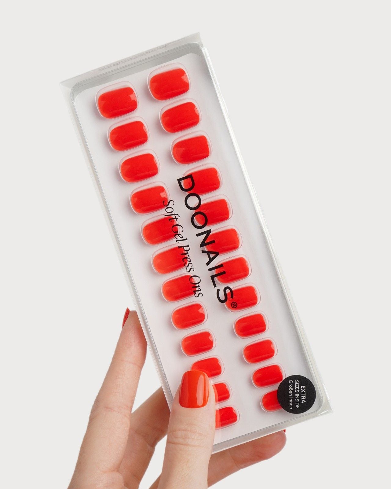 On Fire Extra Corte Quadrate Press Ons in Soft Gel