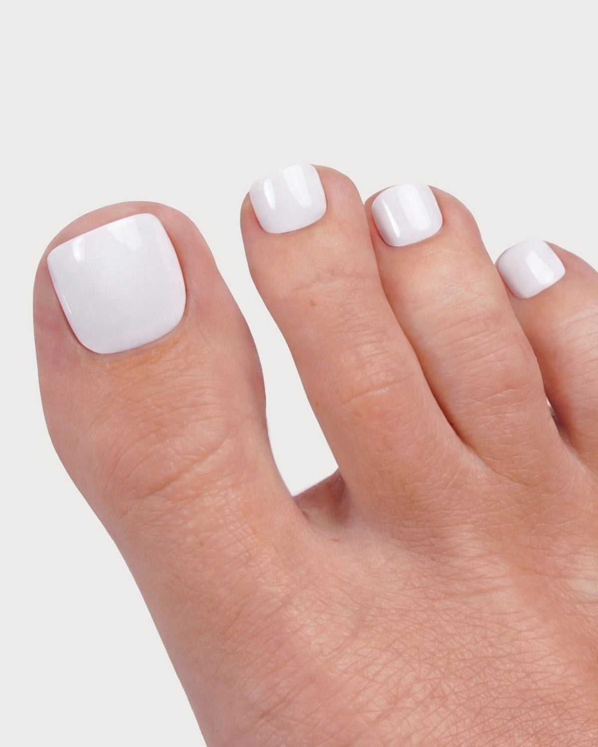 Snow White Pedicure Press Ons in Soft Gel